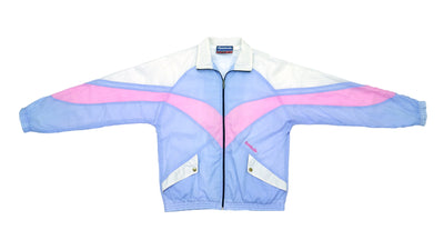 Reebok - Light Purple & Pink Tricolor Warm Up Windbreaker 1990s Small