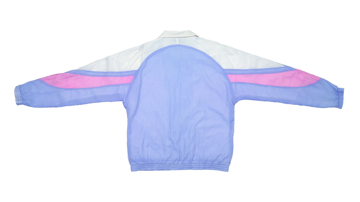 Vintage Retro Reebok Light Purple & Pink Tricolor Windbreaker Jacket 1990s Small