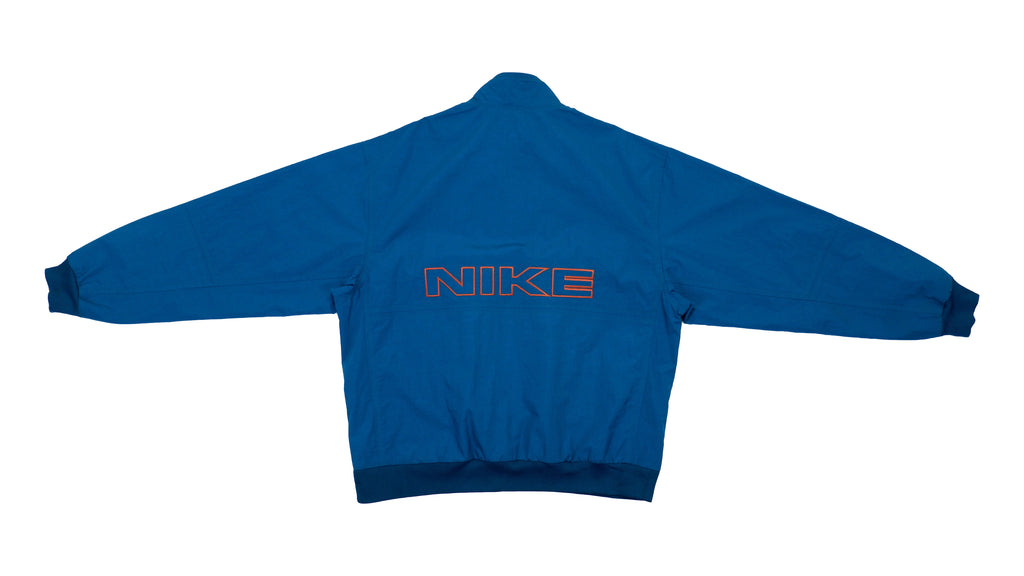 Vintage Retro Nike - Blue 1/4 Zip Back Spell-out Pullover 1990s Large
