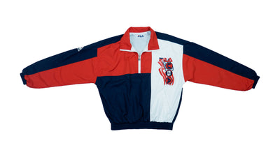 FILA - Spell-Out USA 1/4-Zip Windbreaker 1990s Small