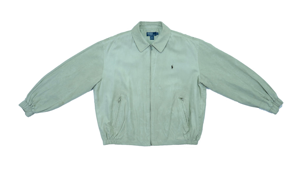 Ralph Lauren (Polo) - Baby Blue Suede-Like Jacket X-Large Vintage Retro