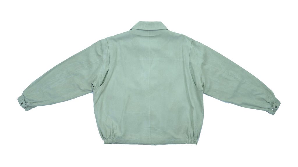 Ralph Lauren (Polo) - Baby Blue Suede-Like Jacket X-Large Vintage Retro