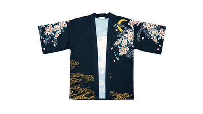 Vintage (Muzicun) - Japanese Koi Fish Black Kimono Small to Large