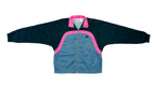 Retro Vintage Nike Grey Tag - Black and Grey with Pink Windbreaker Jacket 1990s Large