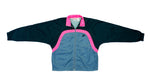 Retro Vintage Nike Grey Tag - Black and Grey with Pink Windbreaker Jacket 1990s Large