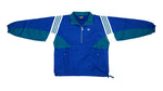 Adidas - Blue & White 1/4 Zip Colorway Windbreaker 1990s Large