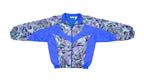 Vintage Retro Reebok Blue Crazy Patterned Windbreaker Jacket 1980s Large