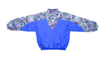 Vintage Retro Reebok Blue Crazy Patterned Windbreaker Jacket 1980s Large