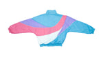 Vintage Retro Reebok Pastel Tricolor Pink Blue Purple Wave Design Windbreaker Jacket 1980s Small