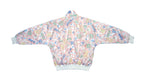Vintage Retro Reebok Multi Color Crazy Patterned Windbreaker Jacket 1990s Large