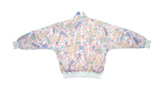 Vintage Retro Reebok Multi Color Crazy Patterned Windbreaker Jacket 1990s Large