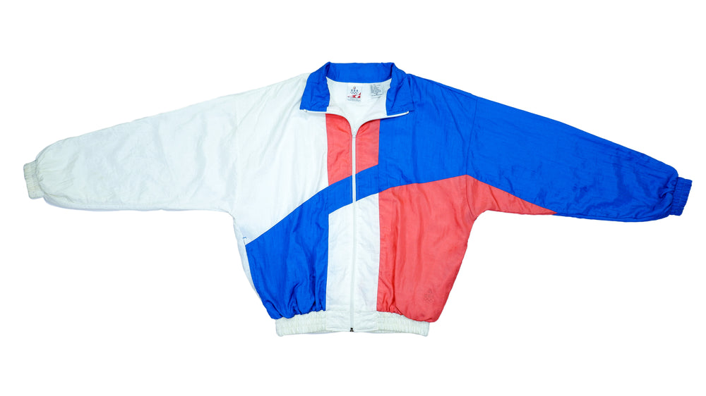 Vintage Retro Team USA - Blue, White and Peach Olympic Windbreaker 1990s X-Large