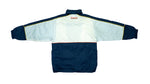 Vintage Retro Reebok Blue and White Athletic Department 1/2 Zip Pullover Jacket 1990s Medium