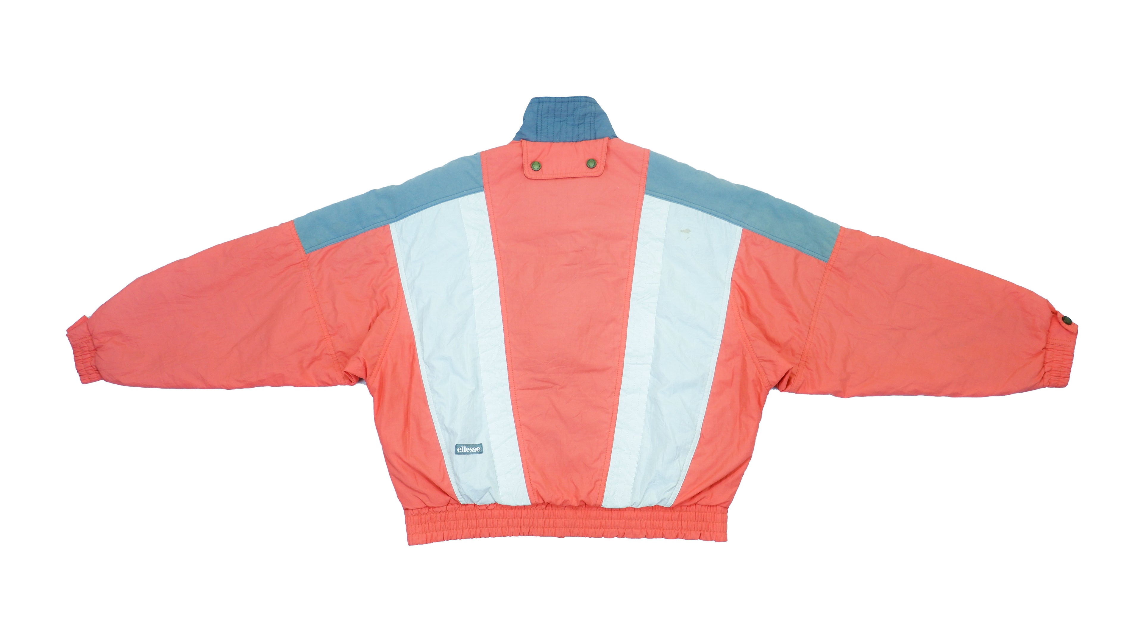 Ellesse - Orange with White Colorblock Bomber Jacket 1990s Medium Vintage Retro
