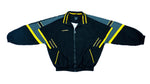 Vintage Retro Diadora - Black with Yellow Bomber Windbreaker 1990s Large