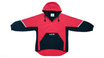 Diadora - Red and Black 1/4 Zip Windbreaker 1990s Medium