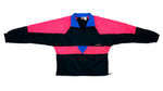 Nike - Black and Pink Color Block 1/4 Zip Windbreaker 1980s Large