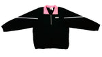 Vintage Retro Nike - Black with Pink Stripes 1/4 Zip Windbreaker 1980s X-Large