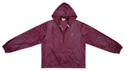 Lacoste - Dark Red IZOD 1/4 Zip Windbreaker 1990s Large Vintage Retro