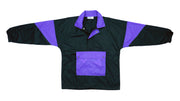 Vintage Retro Asics - Black & Purple 1/4 Zip Windbreaker 1990s Large