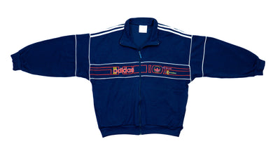 Adidas - Blue Colorblock Spell-Out Track Jacket 1990s Large