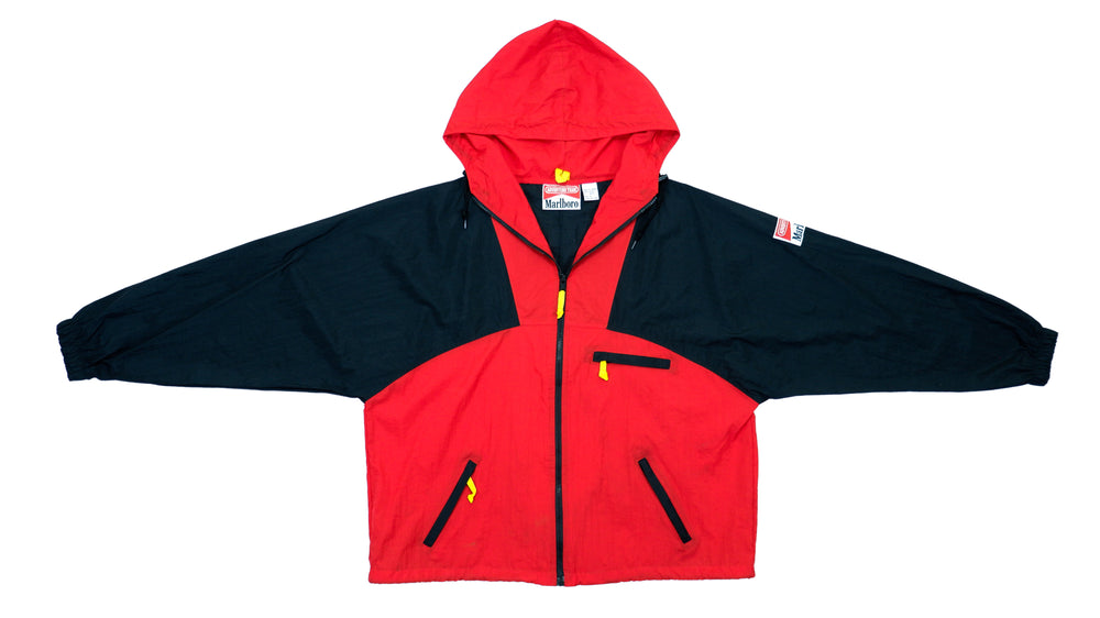 Vintage Retro Marlboro - Red and Black Windbreaker 1990s Large