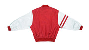 Vintage Retro Lotto - Red & White Satin Button Up Bomber Jacket 1990s Large