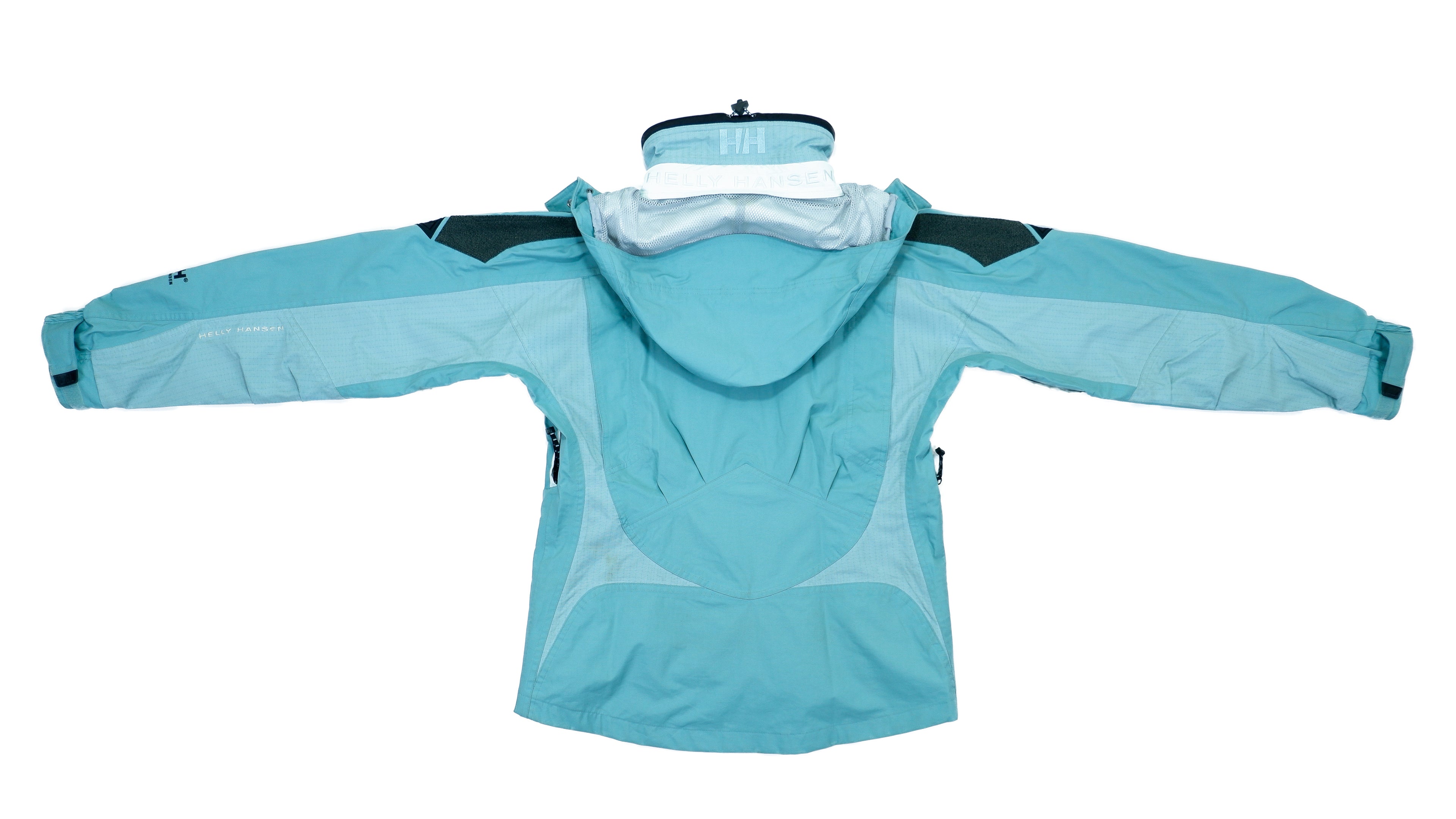 Helly Hansen - Two-Tone Blue Hooded Jacket 1990s Medium Vintage Retro 