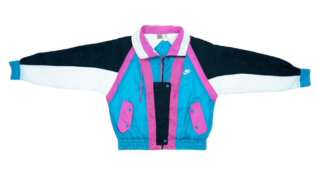 Vintage Retro Nike - Blue & Pink Colorblock Grey Tag Bomber 1980s Large