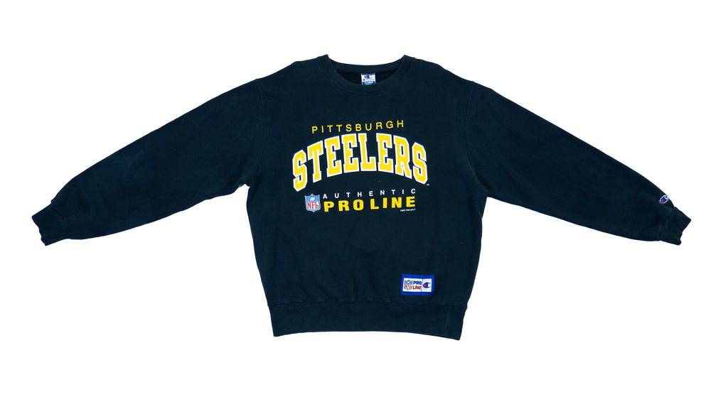 Vintage Retro NFL Football Champion - Pittsburgh Steelers Sweatshirt Black 1996 X-Large
