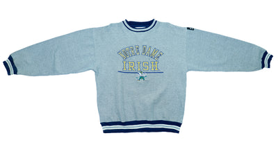 NCAA (Logo 7) - Notre Dame Fighting Irish Big Logo Grey Sweatshirt 1990s Large