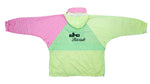 Vintage Retro Elho - Yellow & Green & Pink Striped 1/4 Zip Windbreaker 1990s XX-Large
