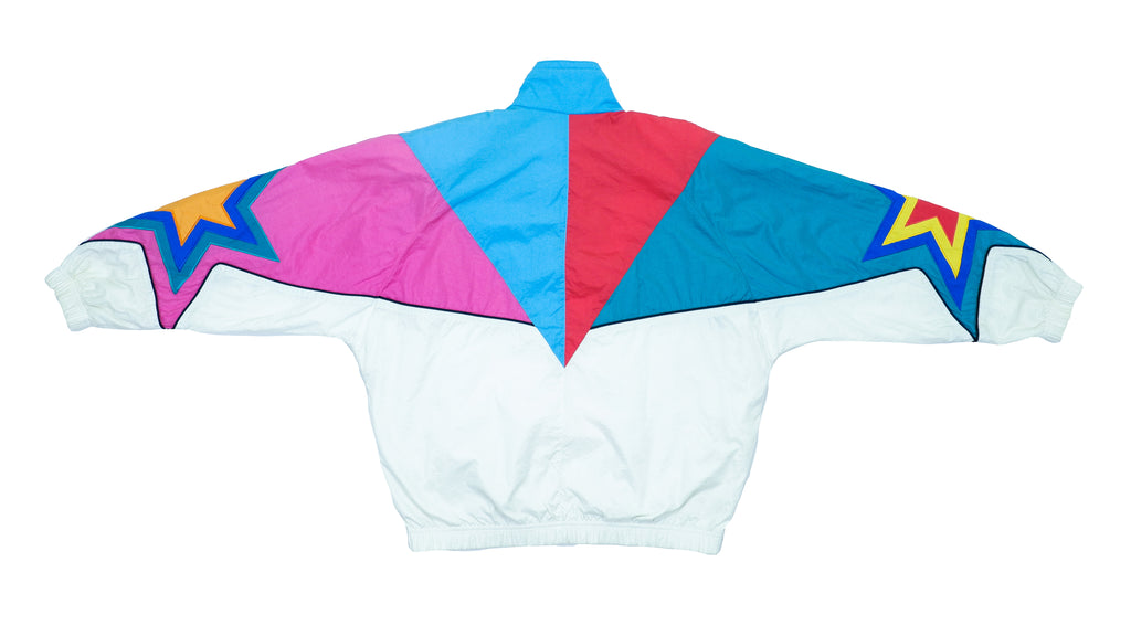 Vintage Retro Head - Multicolored Star Bomber Jacket 1990s Medium
