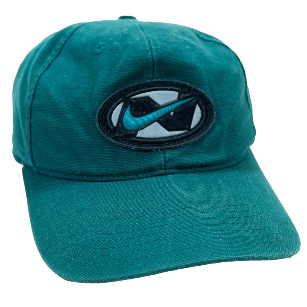 Vintage Retro Nike - Green Snap Back Hat 1990s Adjustable