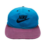 Vintage Retro Nike - Blue & Maroon Snapback Hat 1990s Adjustable