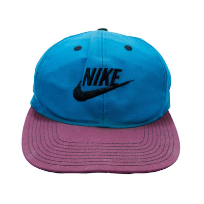 Nike - Blue & Maroon Snap Back Hat 1990s OSFA