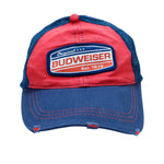 Budweiser - Blue & Red spell-Out Snapback Hat 1990s OSFA
