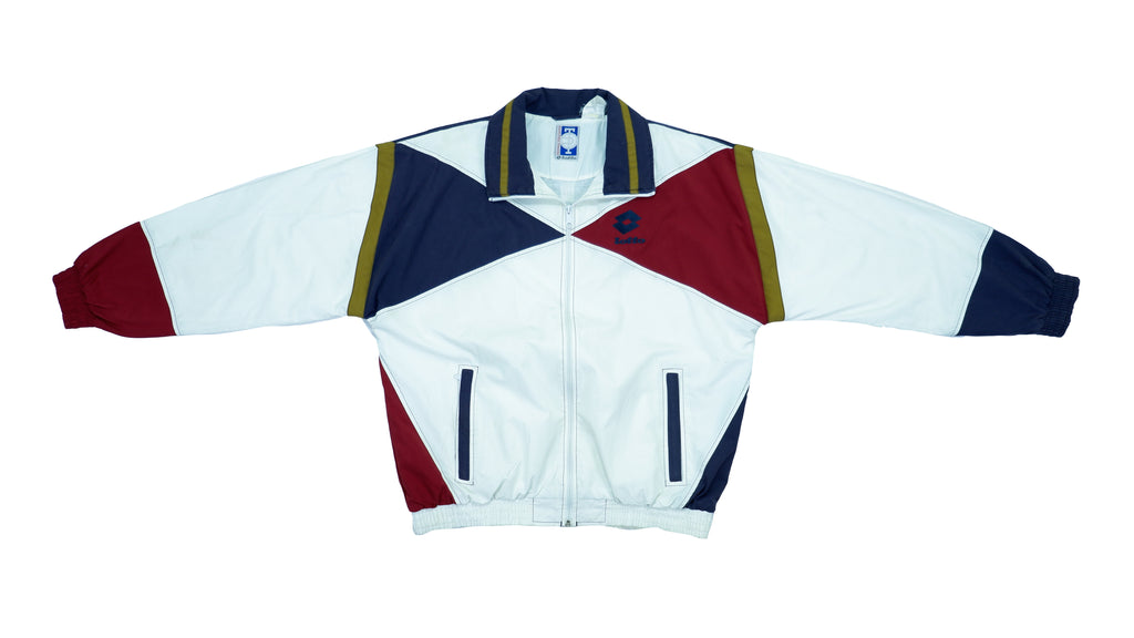 Vintage Retro Lotto - Red, Blue & White Colorblock Track Jacket 1990s Large