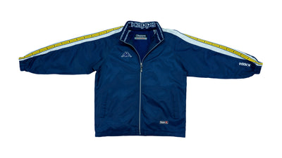Kappa - Blue with Yellow Taped Logo Windbreaker 1990s X-Large