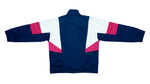 Vintage Retro Diadora - Blue with White & Pink Taped Logo Track Jacket 1990s X-Large