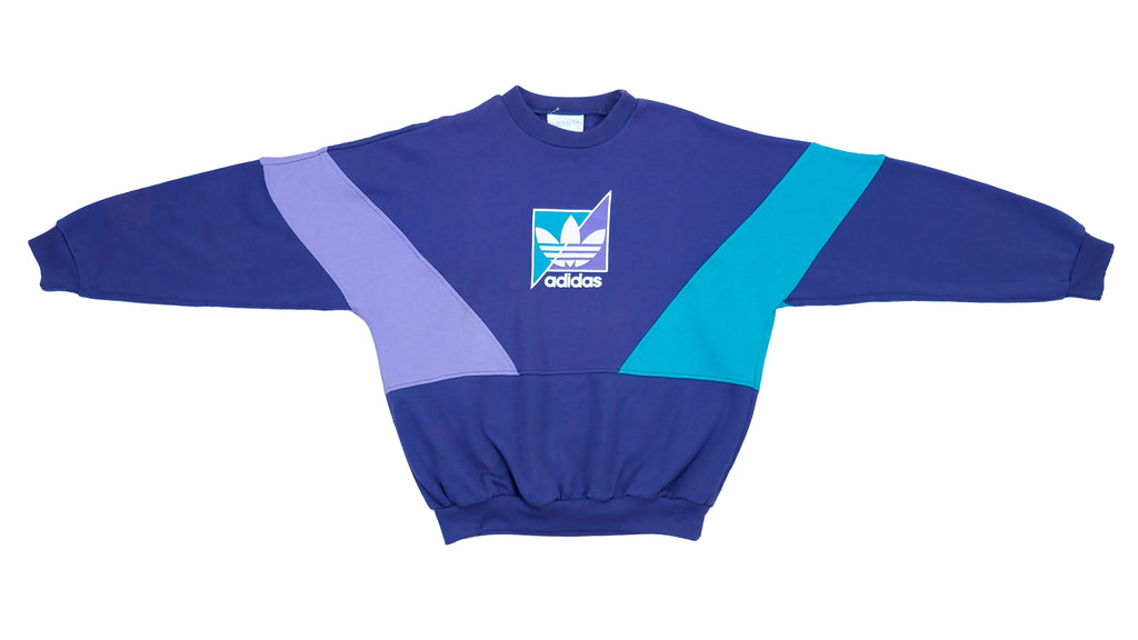 Vintage Adidas - Purple Sweatshirt 1990s Medium â Vintage Club Clothing