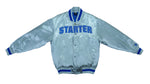 Vintage Retro Starter - Silver Big Spell-out Satin Jacket 1990s Medium