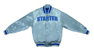 Starter - Silver Big Spell-out Satin Jacket 1990s Medium