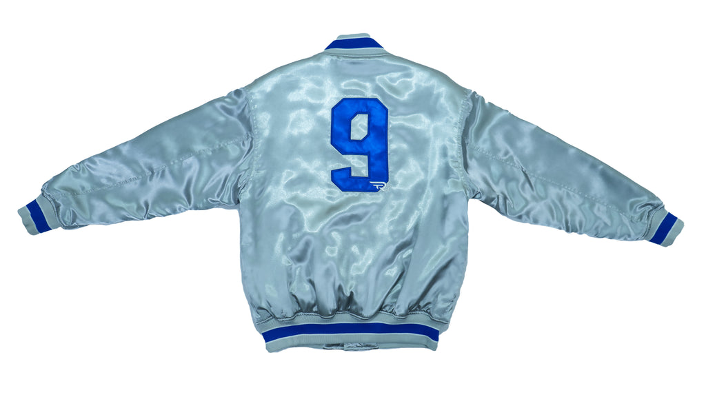 Vintage Retro Starter - Silver Big Spell-out Satin Jacket 1990s Medium