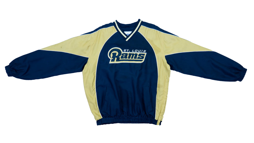 Vintage Retro Football NFL - St. Louis Rams  Big Logo Pullover 1990s Large