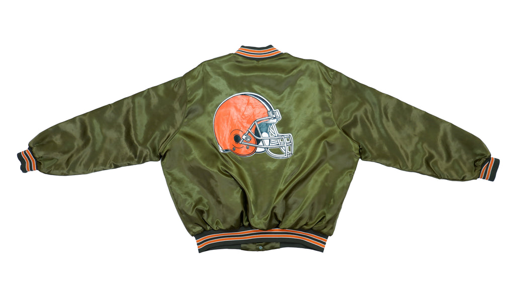 Vintage Retro Football NFL (Chalk Line) - Cleveland Browns Satin Jacket 1990s XX-Large