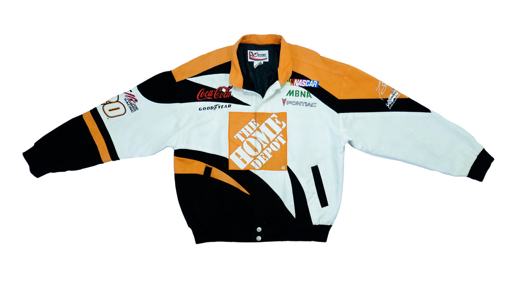Vintage Retro NASCAR - White & Orange Home Depot Racing Jacket 1990s Medium