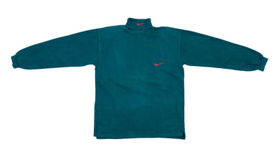 Nike - Green Turtleneck Sweatshirt 1990s Large