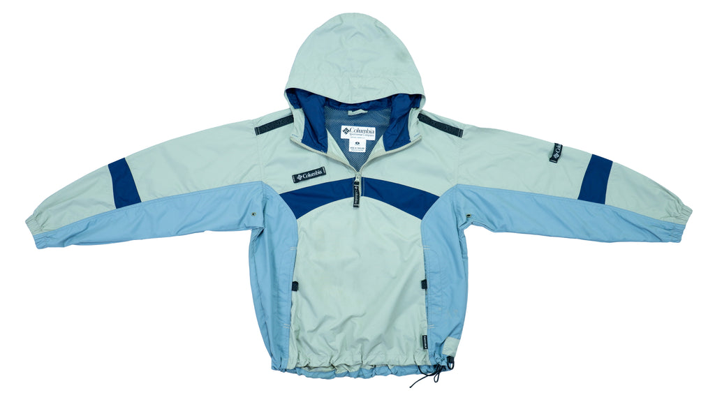 Vintage Retro Columbia - 1/4 Zip Hooded Windbreaker 1990s Medium