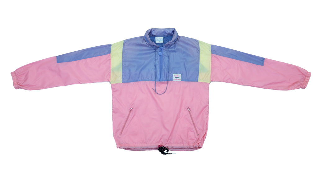 Vintage Retro Adidas - Purple & Pink 1/4 Zip Windbreaker 1980s Medium